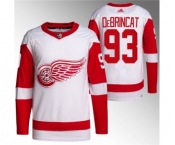 Men's Detroit Red Wings #93 Alex DeBrincat White Stitched Jersey