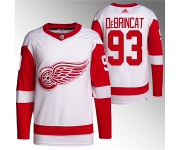 Men's Detroit Red Wings #93 Alex DeBrincat White Stitched Jersey