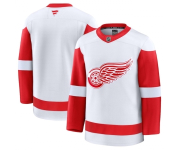 Men's Detroit Red Wings Blank White 2024-25 Away Stitched Hockey Jersey