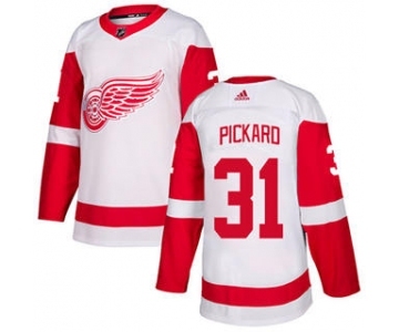 Men's Red Wings #31 Calvin Pickard Red Home Authentic Drift Fashion Stitched Hockey Jersey