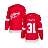 Men's Red Wings #31 Calvin Pickard Red Home Authentic Stitched Hockey Jersey