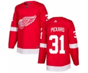 Men's Red Wings #31 Calvin Pickard Red Home Authentic Stitched Hockey Jersey