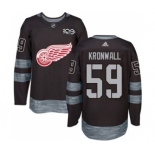 Men's Red Wings #59 Niklas Kronwall Black 1917-2017 100th Anniversary Stitched Hockey Jersey