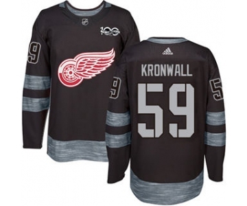 Men's Red Wings #59 Niklas Kronwall Black 1917-2017 100th Anniversary Stitched Hockey Jersey