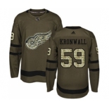 Men's Red Wings #59 Niklas Kronwall Green Salute to Service Stitched Hockey Jersey