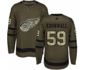 Men's Red Wings #59 Niklas Kronwall Green Salute to Service Stitched Hockey Jersey