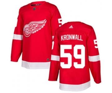 Men's Red Wings #59 Niklas Kronwall Red Home Stitched Hockey Jersey