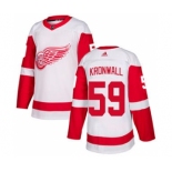 Men's Red Wings #59 Niklas Kronwall White Road Stitched Hockey Jersey