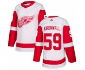 Men's Red Wings #59 Niklas Kronwall White Road Stitched Hockey Jersey