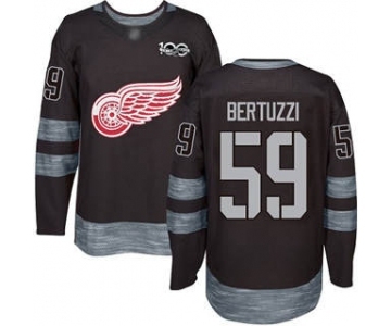 Men's Red Wings #59 Tyler Bertuzzi Black 1917-2017 100th Anniversary Stitched Hockey Jersey