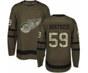 Men's Red Wings #59 Tyler Bertuzzi Green Salute to Service Stitched Hockey Jersey