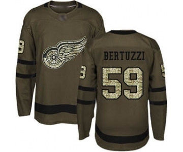 Men's Red Wings #59 Tyler Bertuzzi Green Salute to Service Stitched Hockey Jersey