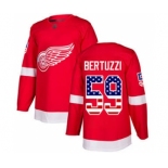 Men's Red Wings #59 Tyler Bertuzzi Red Home USA Flag Stitched Hockey Jersey