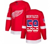 Men's Red Wings #59 Tyler Bertuzzi Red Home USA Flag Stitched Hockey Jersey