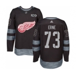 Men's Red Wings #73 Adam Erne Black 1917-2017 100th Anniversary Stitched Hockey Jersey