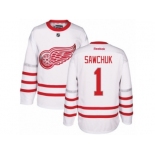 Men's Reebok Detroit Red Wings #1 Terry Sawchuk Authentic White 2017 Centennial Classic NHL Jersey