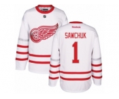 Men's Reebok Detroit Red Wings #1 Terry Sawchuk Authentic White 2017 Centennial Classic NHL Jersey