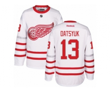 Men's Reebok Detroit Red Wings #13 Pavel Datsyuk Authentic White 2017 Centennial Classic NHL Jersey