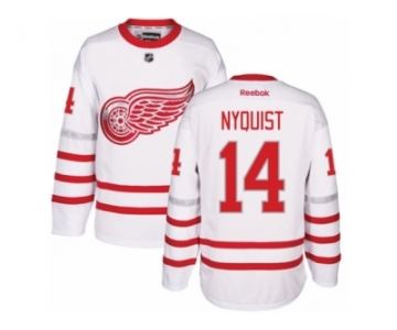 Men's Reebok Detroit Red Wings #14 Gustav Nyquist Authentic White 2017 Centennial Classic NHL Jersey