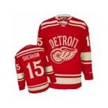 Men's Reebok Detroit Red Wings #15 Riley Sheahan Authentic Red 2014 Winter Classic NHL Jersey