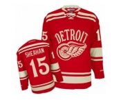 Men's Reebok Detroit Red Wings #15 Riley Sheahan Authentic Red 2014 Winter Classic NHL Jersey