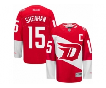 Men's Reebok Detroit Red Wings #15 Riley Sheahan Authentic Red 2016 Stadium Series NHL Jersey