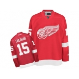 Men's Reebok Detroit Red Wings #15 Riley Sheahan Authentic Red Home NHL Jersey