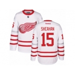 Men's Reebok Detroit Red Wings #15 Riley Sheahan Authentic White 2017 Centennial Classic NHL Jersey