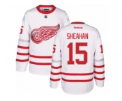 Men's Reebok Detroit Red Wings #15 Riley Sheahan Authentic White 2017 Centennial Classic NHL Jersey