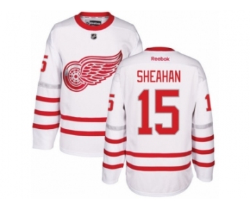 Men's Reebok Detroit Red Wings #15 Riley Sheahan Authentic White 2017 Centennial Classic NHL Jersey