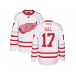 Men's Reebok Detroit Red Wings #17 Brett Hull Authentic White 2017 Centennial Classic NHL Jersey