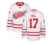 Men's Reebok Detroit Red Wings #17 Brett Hull Authentic White 2017 Centennial Classic NHL Jersey