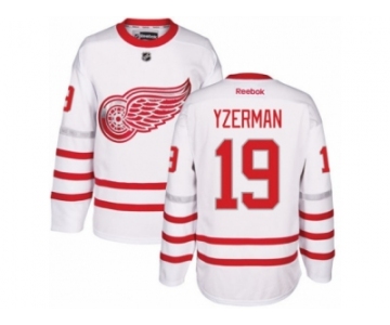 Men's Reebok Detroit Red Wings #19 Steve Yzerman Authentic White 2017 Centennial Classic NHL Jersey