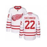 Men's Reebok Detroit Red Wings #22 Evgeny Svechnikov Authentic White 2017 Centennial Classic NHL Jersey