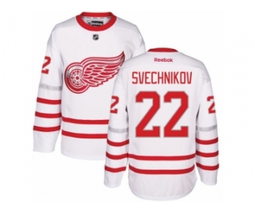 Men's Reebok Detroit Red Wings #22 Evgeny Svechnikov Authentic White 2017 Centennial Classic NHL Jersey