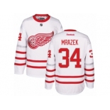 Men's Reebok Detroit Red Wings #34 Petr Mrazek Authentic White 2017 Centennial Classic NHL Jersey