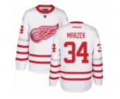 Men's Reebok Detroit Red Wings #34 Petr Mrazek Authentic White 2017 Centennial Classic NHL Jersey