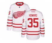 Men's Reebok Detroit Red Wings #35 Jimmy Howard Authentic White 2017 Centennial Classic NHL Jersey