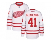 Men's Reebok Detroit Red Wings #41 Luke Glendening Authentic White 2017 Centennial Classic NHL Jersey