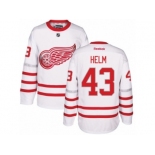 Men's Reebok Detroit Red Wings #43 Darren Helm Authentic White 2017 Centennial Classic NHL Jersey