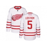 Men's Reebok Detroit Red Wings #5 Nicklas Lidstrom Authentic White 2017 Centennial Classic NHL Jersey