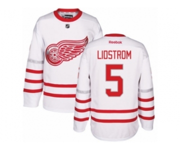 Men's Reebok Detroit Red Wings #5 Nicklas Lidstrom Authentic White 2017 Centennial Classic NHL Jersey