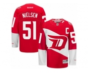 Men's Reebok Detroit Red Wings #51 Frans Nielsen Authentic Red 2016 Stadium Series NHL Jersey