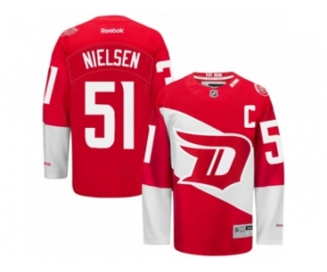 Men's Reebok Detroit Red Wings #51 Frans Nielsen Authentic Red 2016 Stadium Series NHL Jersey