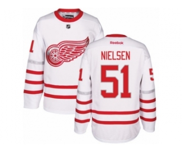 Men's Reebok Detroit Red Wings #51 Frans Nielsen Authentic White 2017 Centennial Classic NHL Jersey