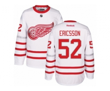 Men's Reebok Detroit Red Wings #52 Jonathan Ericsson Authentic White 2017 Centennial Classic NHL Jersey