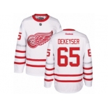 Men's Reebok Detroit Red Wings #65 Danny DeKeyser Authentic White 2017 Centennial Classic NHL Jersey