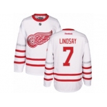 Men's Reebok Detroit Red Wings #7 Ted Lindsay Authentic White 2017 Centennial Classic NHL Jersey