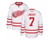 Men's Reebok Detroit Red Wings #7 Ted Lindsay Authentic White 2017 Centennial Classic NHL Jersey