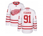 Men's Reebok Detroit Red Wings #91 Sergei Fedorov Authentic White 2017 Centennial Classic NHL Jersey